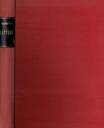 Lettere - Giuseppe Baretti - copertina