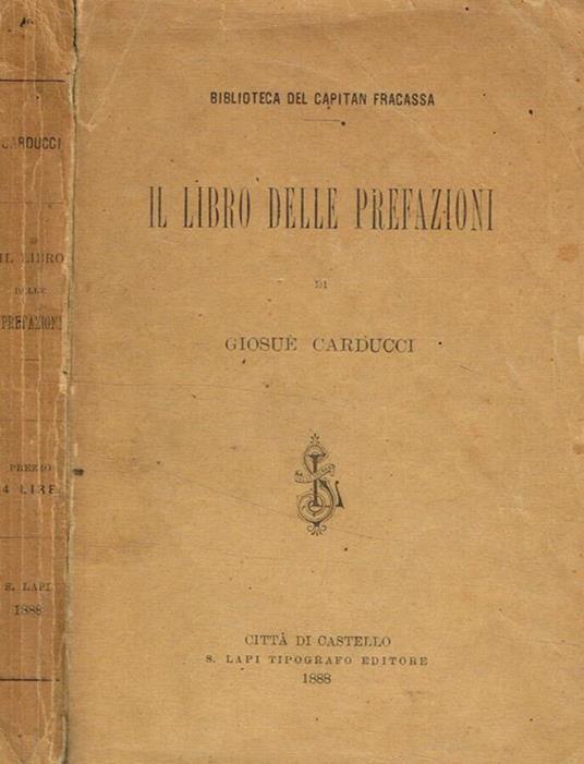 Il libro delle prefazioni - Giosuè Carducci - copertina