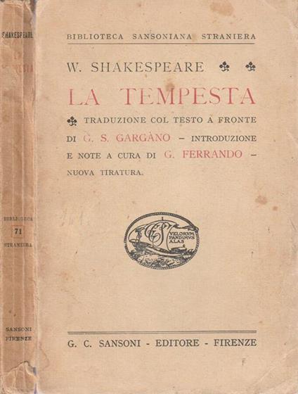 La tempesta - William Shakespeare - copertina