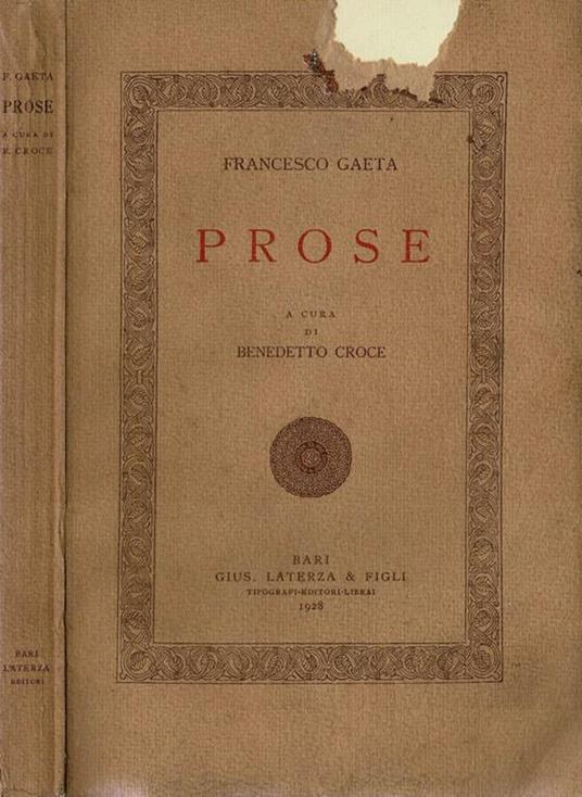 Prose - Franco Gaeta - copertina