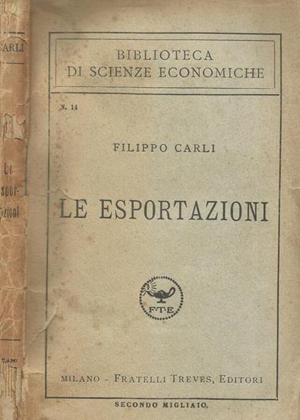 Le esportazioni - Filippo Carli - copertina