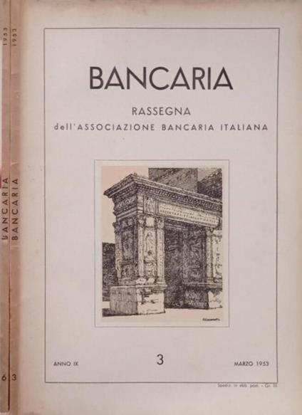 Bancaria-Rassegna dell’Associazione bancaria italiana, Anno IX, 3,6, 1953 - copertina