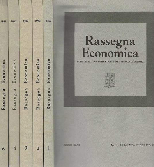 Rassegna Economica 1,2,4,4,6 Anno XLVI 1982 - Epicarmo Corbino - copertina