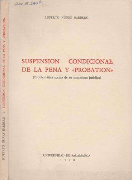 Suspension condicional de la pena y "probation" - copertina