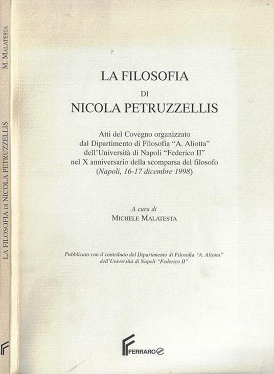 La filosofia di Nicola Petruzzellis - Michele Malatesta - copertina