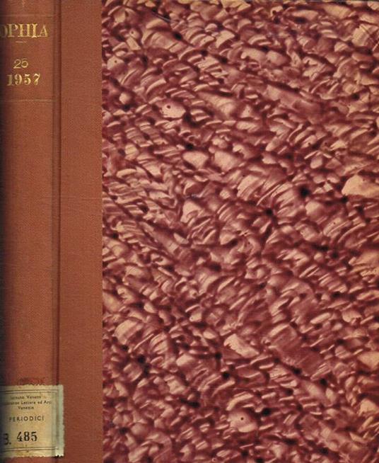 Sophia. Rassegna critica di filosofia e storia della filosofia. Anno XXV, 1957 - Carmelo Ottaviano - copertina