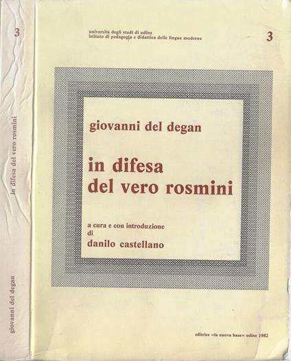 In difesa del vero Rosmini - copertina