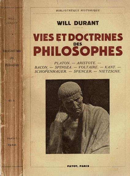 Vies et doctrines des philosophes - Will Durant - copertina