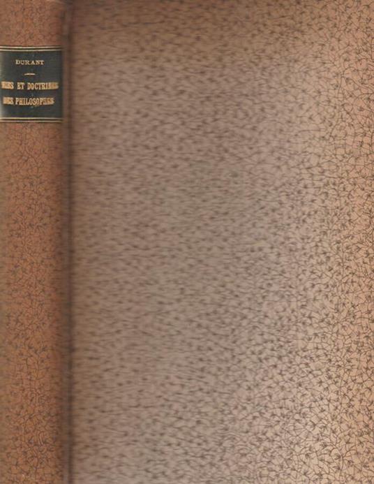 Vies et doctrines des philosophes - Will Durant - copertina