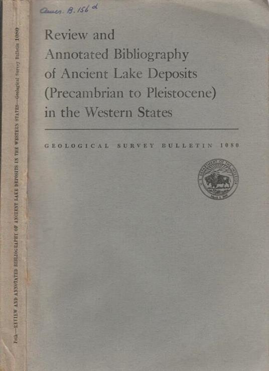 Review and annotated bibliography of Ancient Lake Deposits (Precambrian to Pleistocene) in the Western States - copertina