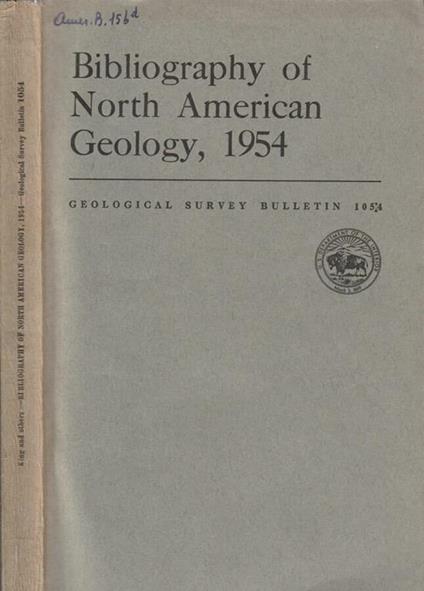 Bibliography of North American geology, 1954 - copertina