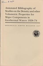 Annotated bibliography of studies on the density and other volumetric properties for major components in geothermal waters 1928-74