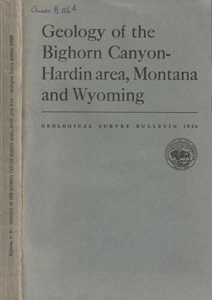 Geology of the Bighorn Canyon-Hardin area, Montana and Wyoming - copertina