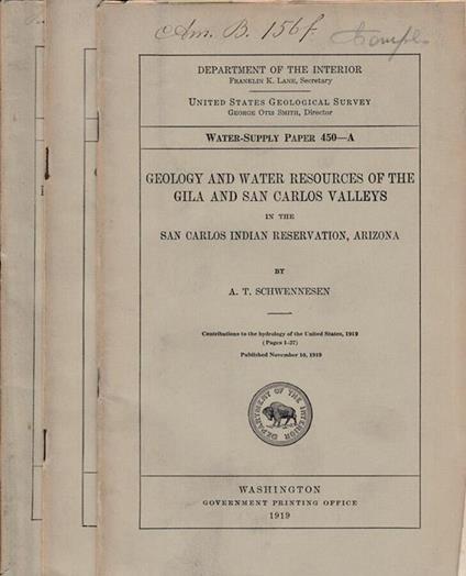 Contributions to the hydrology of the United States, 1919 - copertina