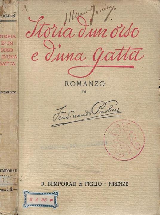 Storia d'un orso e d'una gatta - Ferdinando Paolieri - copertina