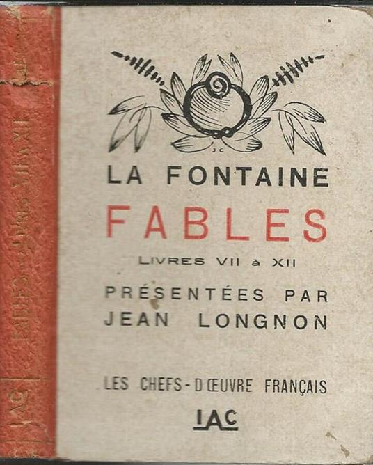 Fables, livres VII à XII - Jean de La Fontaine - copertina