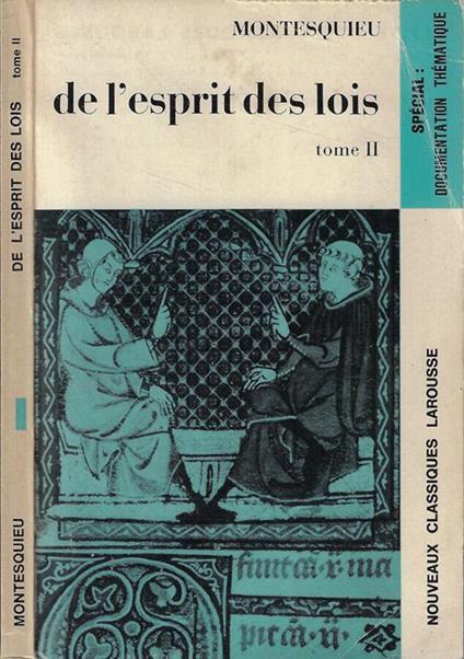De L'espirit des lois tome II - Charles L. de Montesquieu - copertina