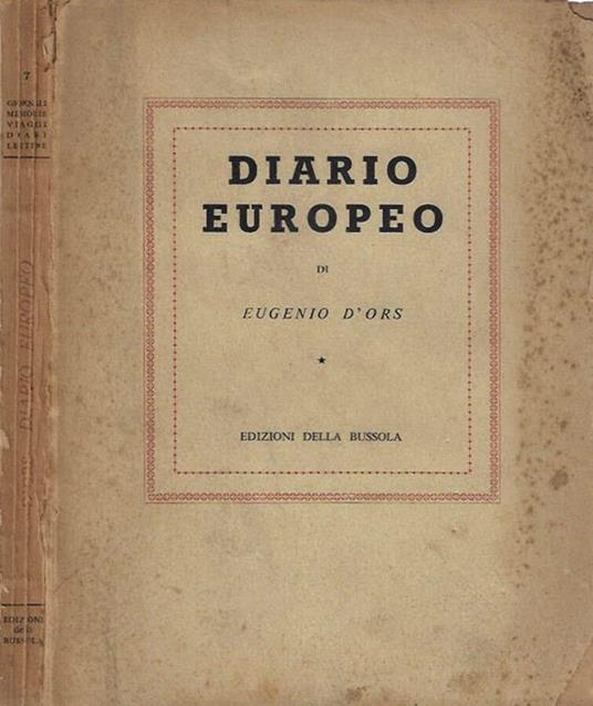 Diario europeo - Eugenio D'Ors - copertina