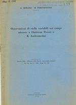 Osservazioni di stelle variabili nei campi attorno a Omicron Persei e K Andromedae