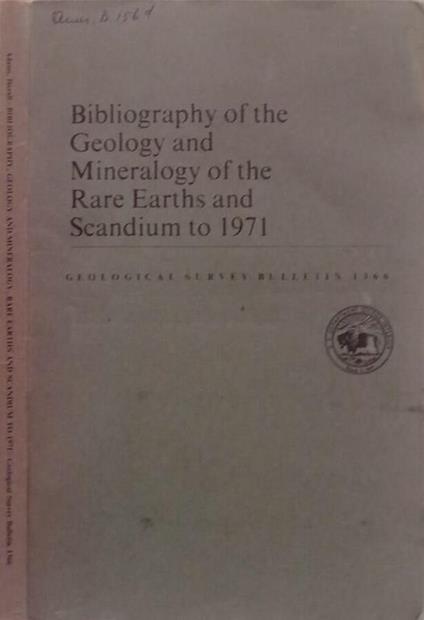 Bibliography of the Geology and Mineralogy of the Rare Earths and Scandium to 1971 - copertina