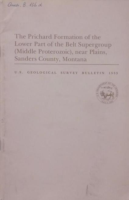The Prichard Formation of the Lower Part of the Belt Supergroup (Middle Proterozoic), near Plains, Sanders County, Montana - copertina