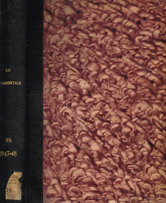 Lo sperimentale archivio di biologia normale e patologica. Vol.99, 1947-1948 - Bruno Borghi - copertina