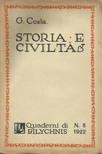 Storia e civiltà - G. Costa - copertina