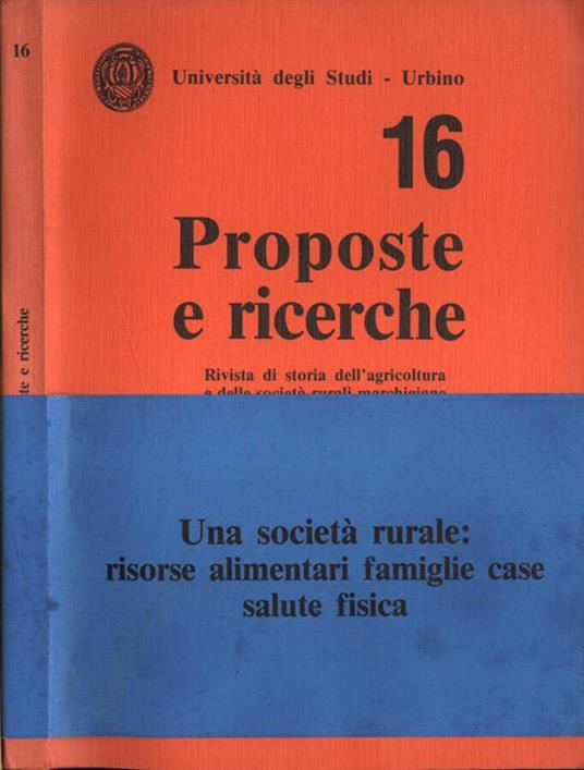 Proposte e ricerche 1986 vol. 16 - copertina