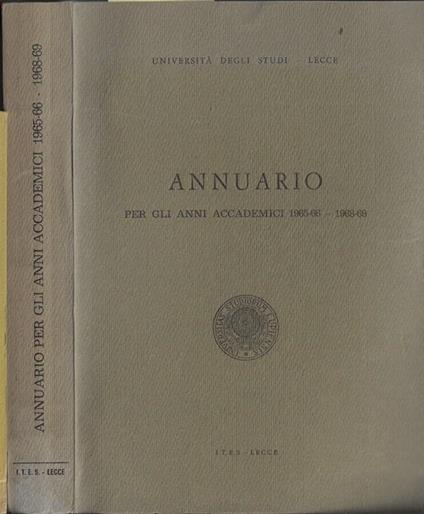 Università degli studi Lecce Annuario per gli anni accademici 1965-66 - 1968-69 - copertina