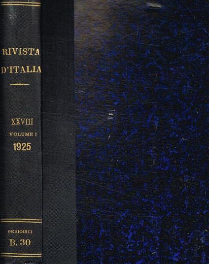 Rivista d'italia anno XXVIII, volume I, 1925 - copertina