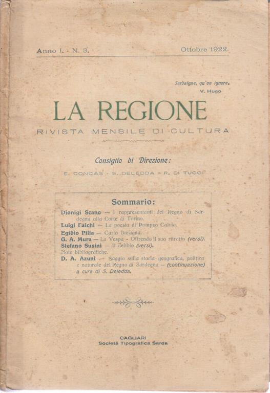 La regione anno I num 3 - copertina