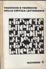 Tecniche e teoriche della critica letteraria N. 1 1968