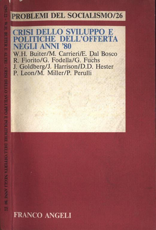 Crisi dello sviluppo e politiche dell' offerta negli anni '80 - copertina