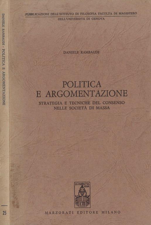 Politica e argomentazione - Daniele Rambaudi - copertina