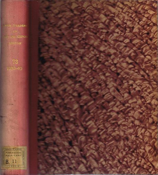 Proceedings of the American Academy of Arts and Sciences - copertina