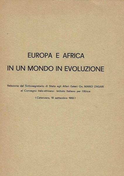 Europa e Africa in un mondo in evoluzione - copertina