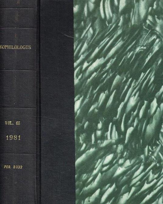 Neophilologus. An international journal of modern and mediaeval language and literature. Vol.LXV, 1981 - copertina