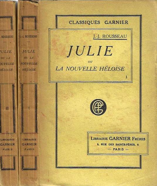 Julie ou La Nouvelle Heloise - Johann J. Winckelmann - copertina