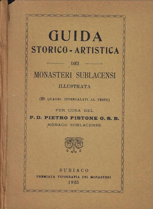 Guida storico-artistica dei Monasteri Sublacensi - copertina