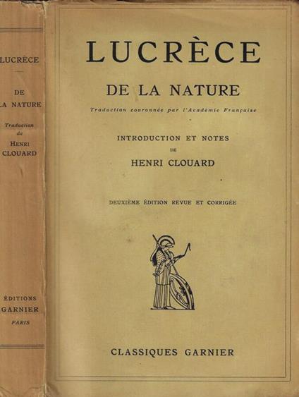 De la nature - Lucréce - copertina