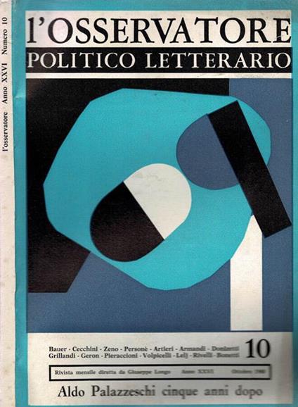 L' Osservatore Politico Letterario - 1980, n. 10 - copertina