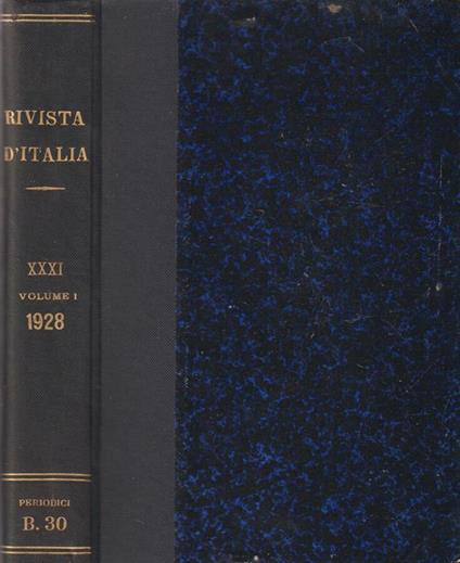 Rivista d'Italia - Anno XXXI - Volume I - Angelico da Civitavecchia - copertina