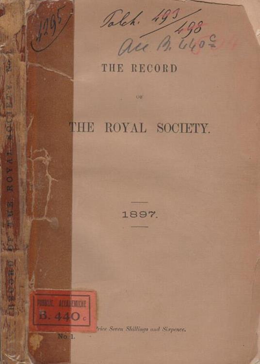 The record of the Royal Society of London - Angelico da Civitavecchia - copertina