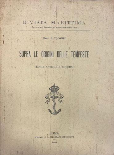 Sopra le origini delle tempeste. Teorie antiche e moderne - copertina