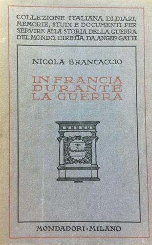 In Francia durante la Guerra - Nicola Brancaccio - copertina