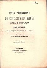 Delle prerogative dei consigli provinciali in tema di risicoltura. Tre lettere del deputato Pescatore al direttore della Gazzetta di Torino. Estratte dalla Gazzetta