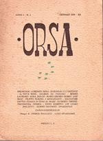 Orsa. Rivista mensile di letteratura e d'arte. Anno I. N. 1 Gennaio 1934