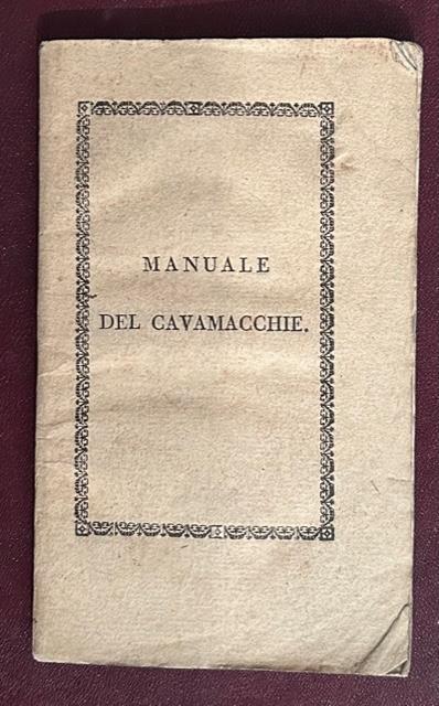 Manuale dell'arte del cavamacchie. Traduzione dal francese - copertina