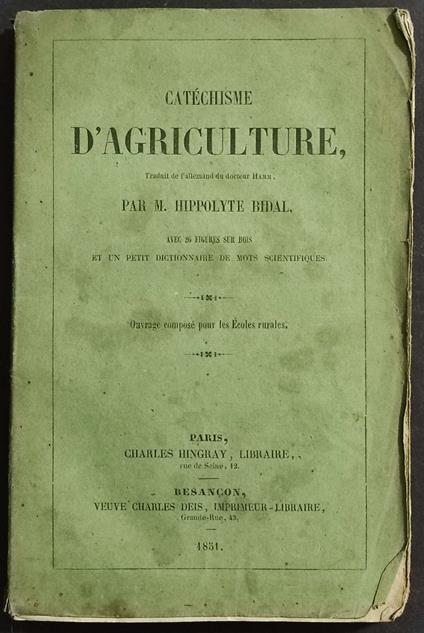 Catechisme d'Agriculture - copertina