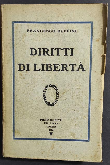 Diritti di Libertà - Francesco Ruffini - copertina